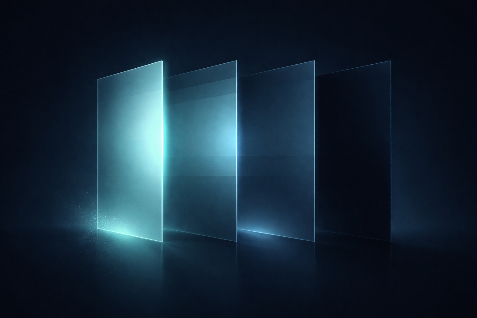 Four translucent glowing layers in dark space — the four distinct Claude tools for O2C operations